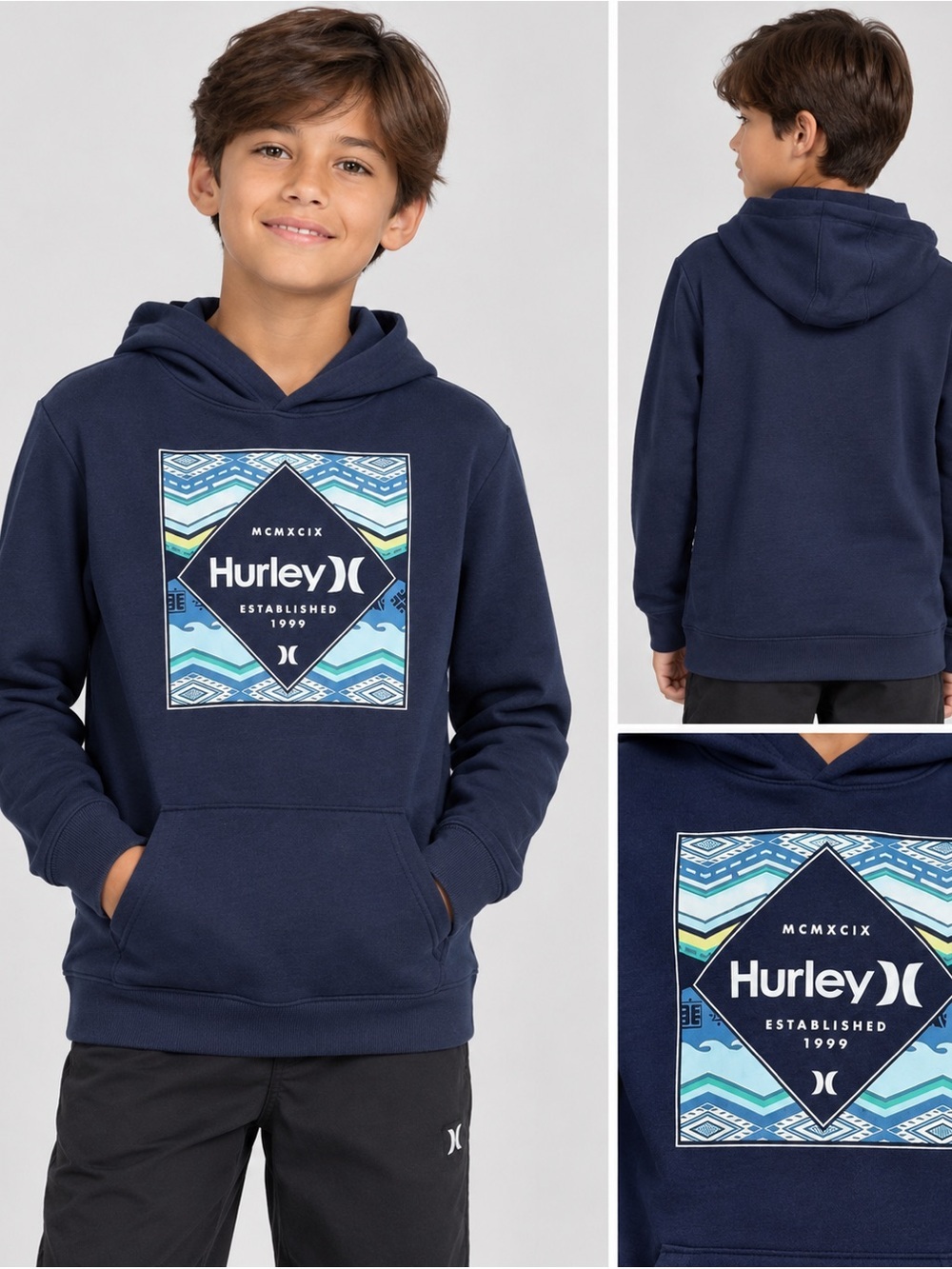Hurley‎ Sweatshirt Hoodie Youth Sz Medium L 14-16 Blue New